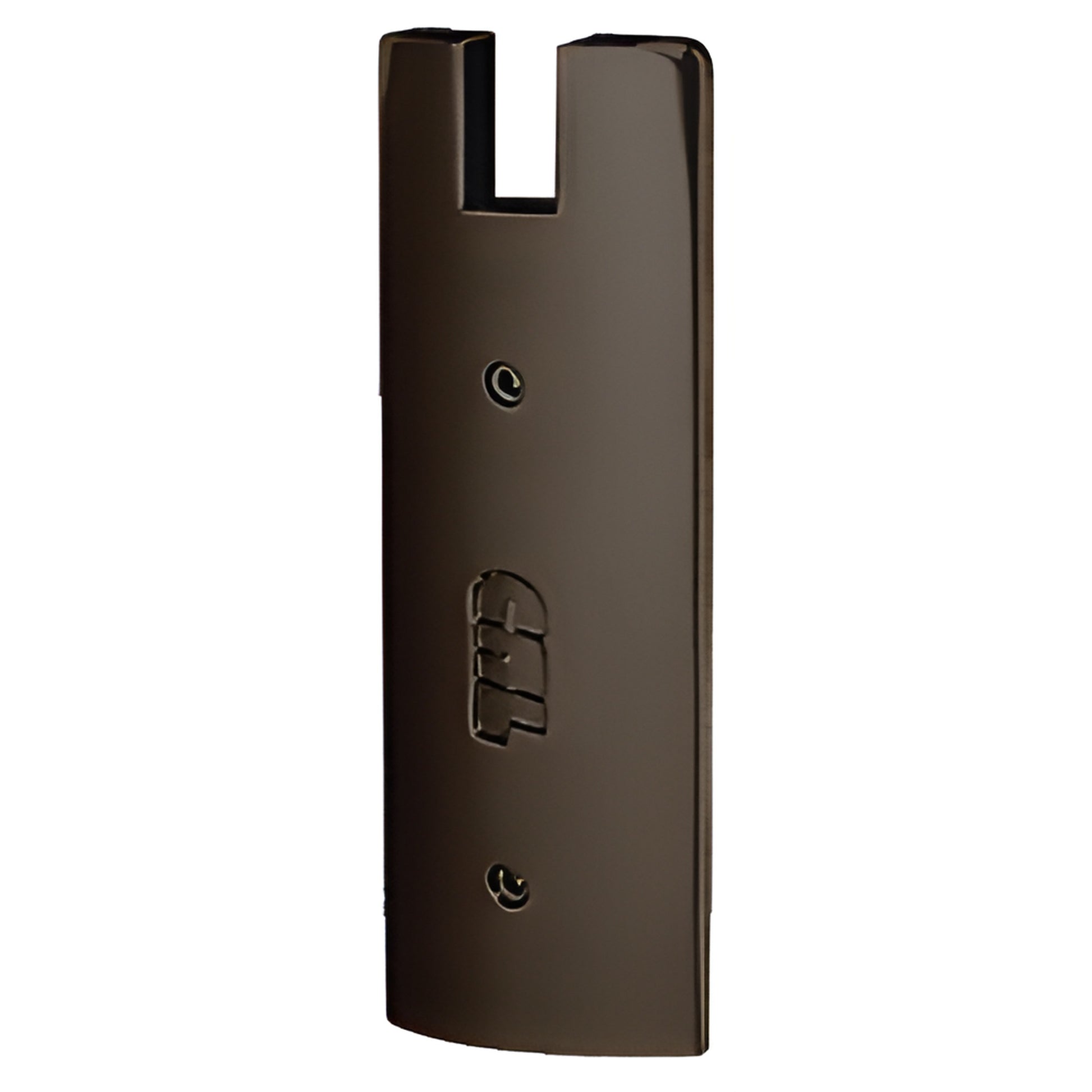 Oil rubbed bronze aluminum square end cap for Wedge Lock door rails, 6 in tall (SKU DREC6S0RB)