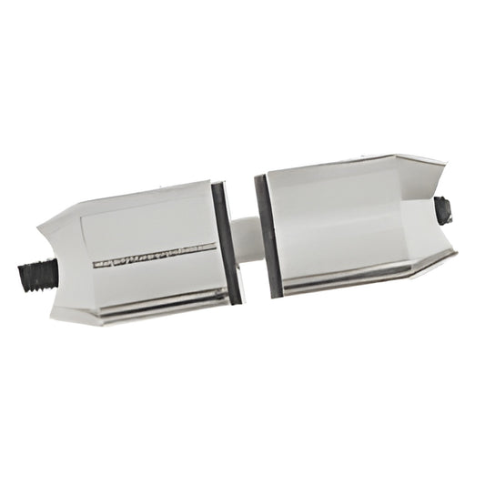 Brushed stainless steel mid-posts for extra-long ladder-style pull handles, pair - SKU LPMPBS