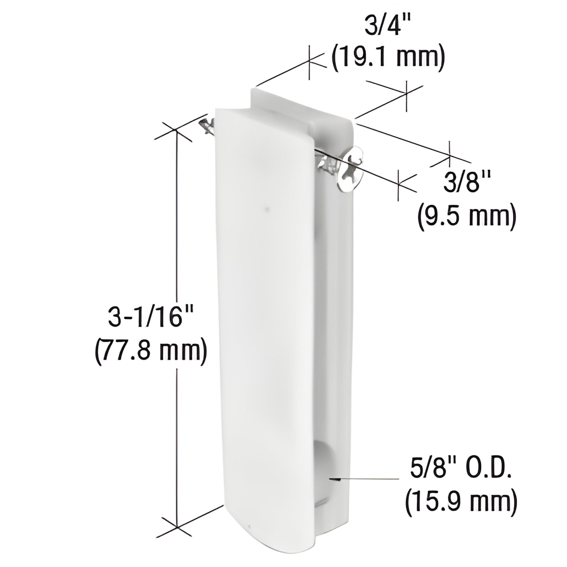 CRL B668 sliding screen door bottom roller, white nylon housing with 5/8" wheel and steel spring, 3-1/16" long