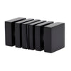 Matte black square brass back-to-back glass door knob, ribbed profile, 30mm, SKU SDK160MBL