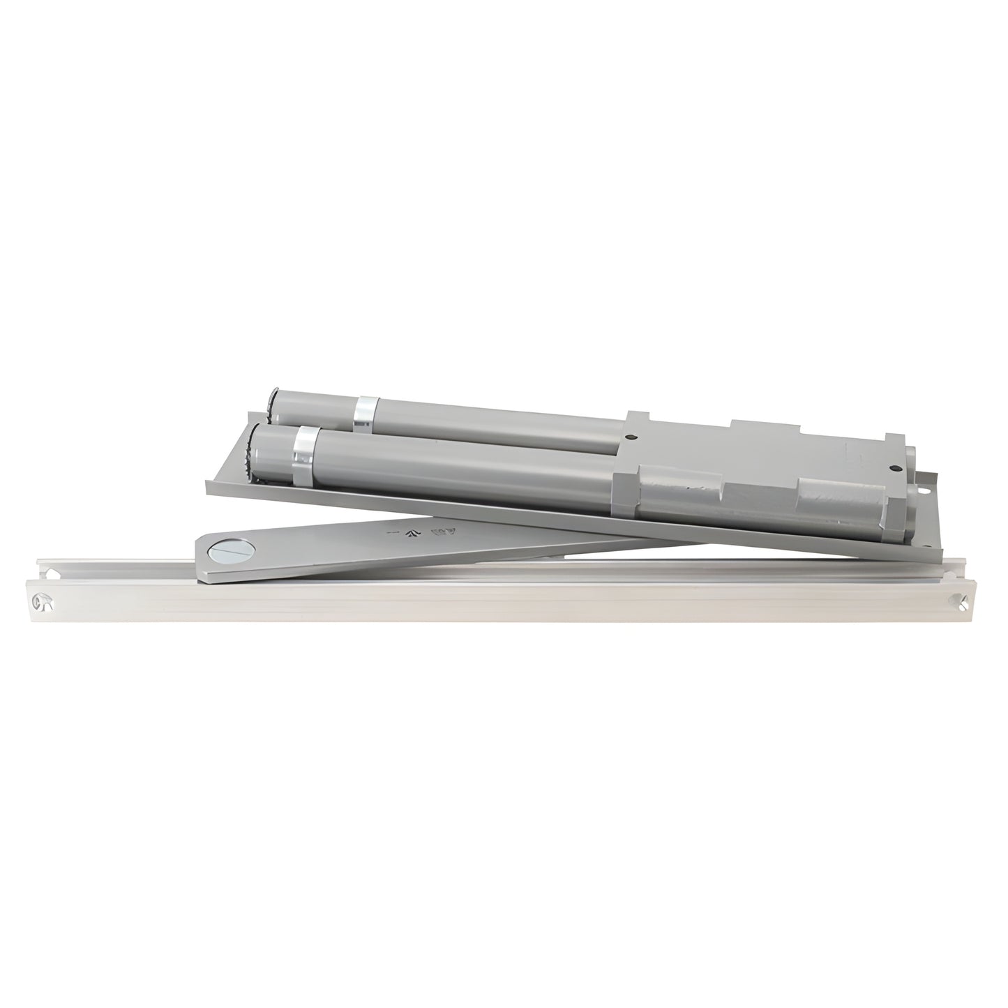 LCN 6035AL aluminum overhead concealed door closer - double-acting center-hung unit with track and arm