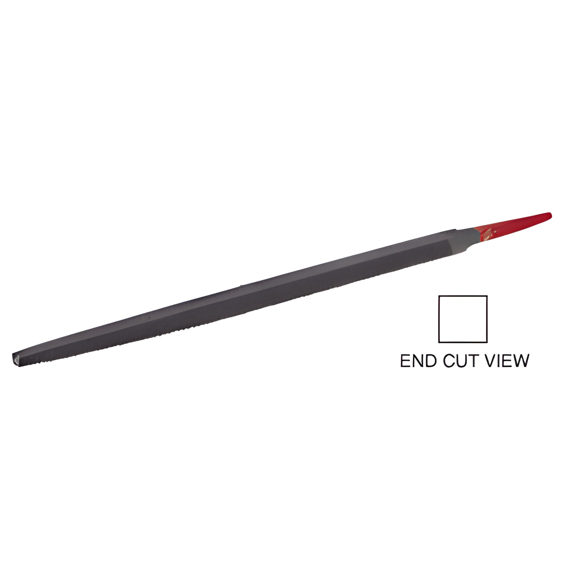 Simonds SF8MC 8-inch double-cut square file, four equal sides tapering to a point, red tang (fits FH handles)