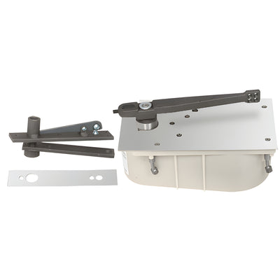 Rixson® Polished Chrome 28 Series Center-Hung Right Hand 90º Selective Hold Open Floor Mounted Closer - Complete Package