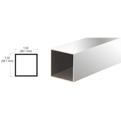 CRL Brite Anodized 1-1/2" Aluminum Square Tube Extrusion