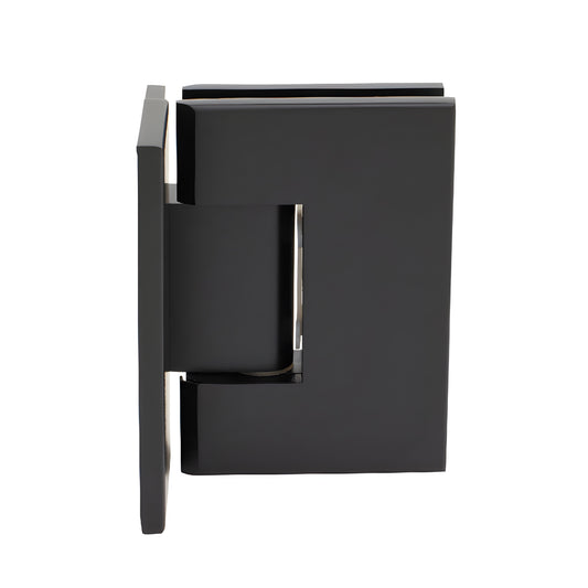 Oil-rubbed bronze offset wall-mount hinge for frameless glass shower doors, solid brass (MEL0240RB)