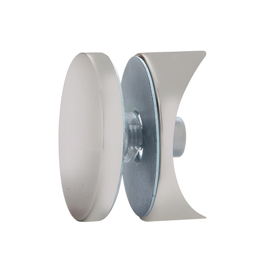 Brushed nickel 180 glass-to-track shower door connector (HYDG180BN), low-profile Hydroslide hardware piece.