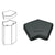 CRL 100 Series Matte Black 135° Corner Post Cap for Deck Railing