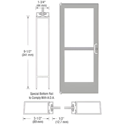 CRL-U.S. Aluminum S400 Black Anodized Offset Pivot Entrance Door
