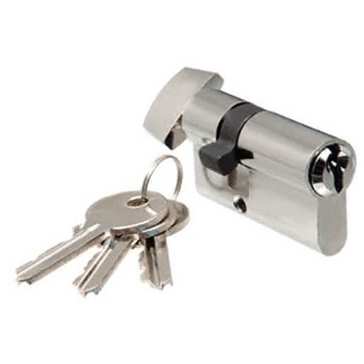 CRL Brushed Stainless Keyed Cylinder Lock with Thumbturn - Secure, Stylish, Durable Lock