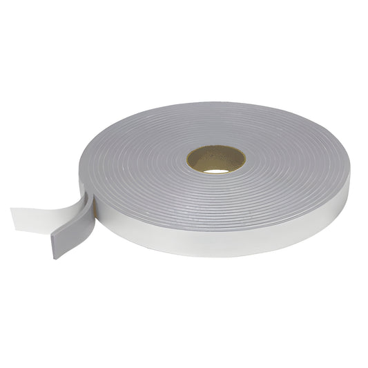 Norseal acoustical sealant foam tape roll, white, 1-1/2" x 50 ft, 1/4" (6 mm) thick, adhesive-backed