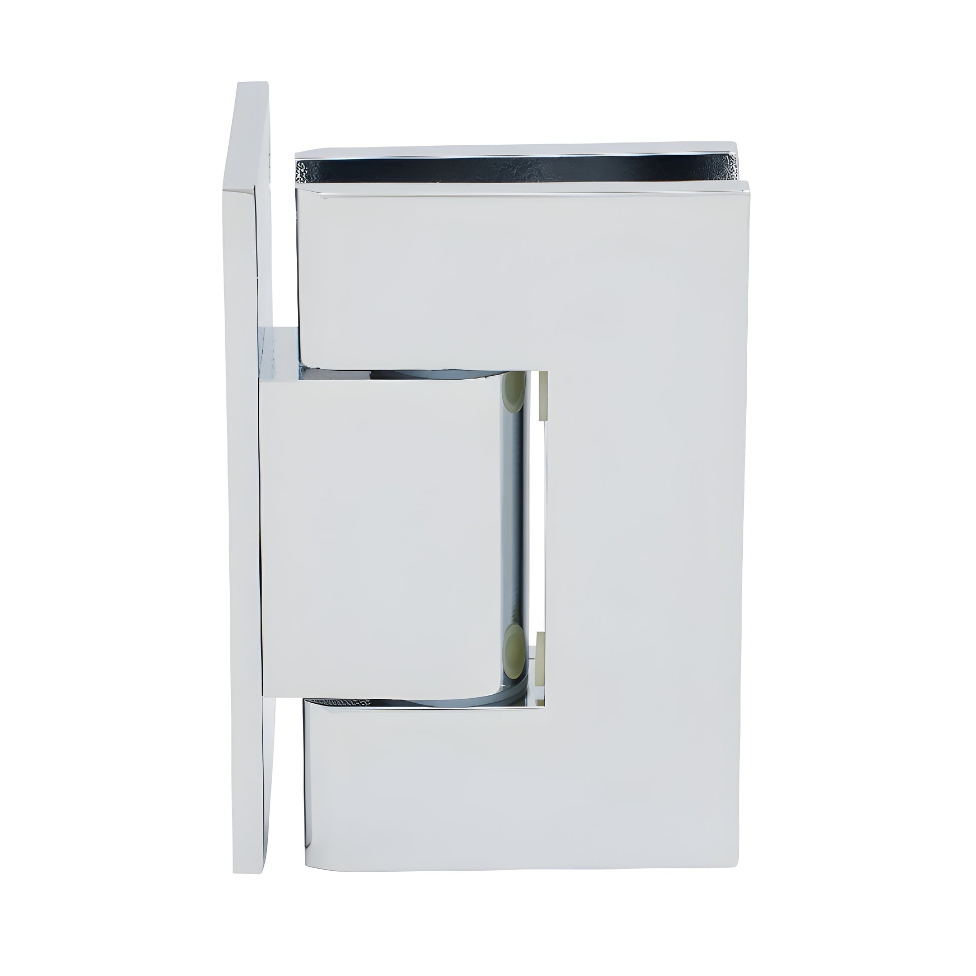 GEN344CH polished chrome adjustable brass shower hinge for 8-12mm glass, square edge, wall mount