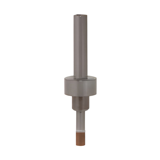 PD14 metal-bond diamond glass drill, 1/4" dia with 3/8" reduced round shank, long gray steel body