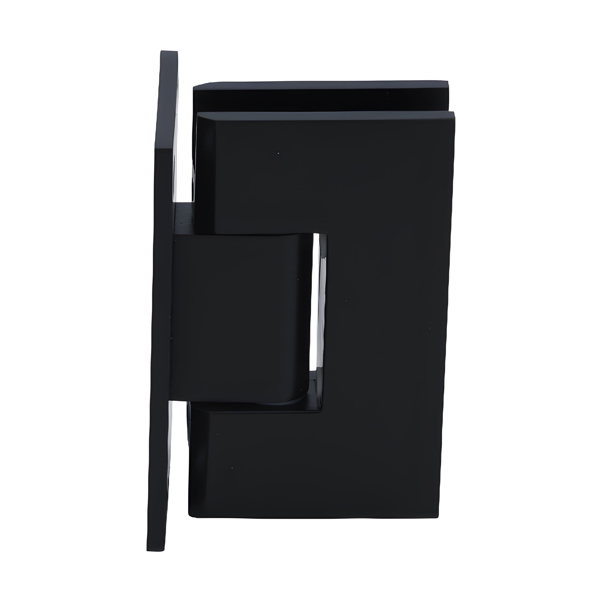 Matte black Vienna brass shower hinge (V1E537MBL), squared wall-mount pivot for 3/8-1/2 tempered glass.