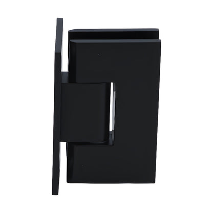 Matte black Vienna brass shower hinge (V1E537MBL), squared wall-mount pivot for 3/8-1/2 tempered glass.
