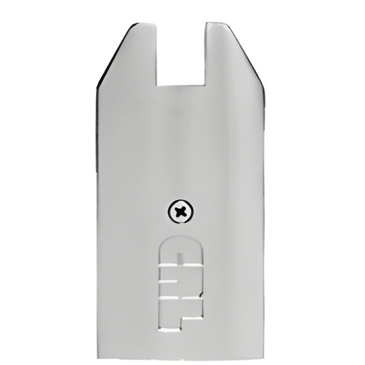 DREC4TBS brushed stainless steel 4 inch tapered Wedge-Lock door rail end cap, aluminum-clad replacement