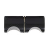 Matte black solid-brass Crescent back-to-back shower door knob, 1" diameter (SKU SDK140MBL)