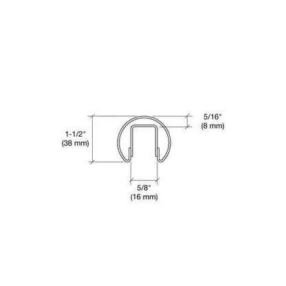 Polished Brass CRL C260 Cap Rail for 1/2" Glass, 120" Length, Elegant Finish