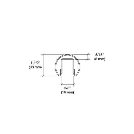 Polished Brass CRL C260 Cap Rail for 1/2" Glass, 120" Length, Elegant Finish