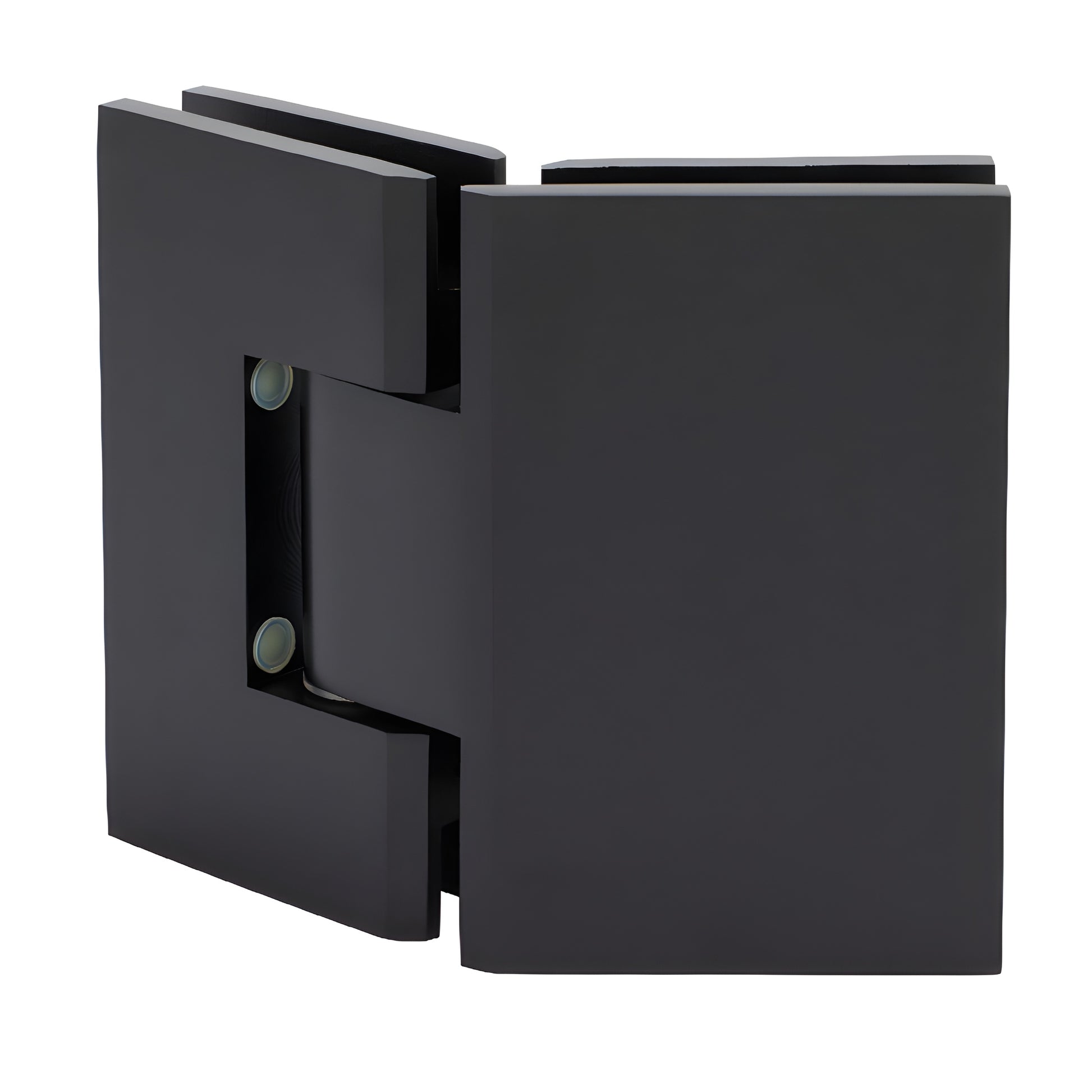 Matte oil-rubbed bronze square shower hinge for 3/8-1/2" glass, glass-to-glass 135 , SKU V1E0450RB
