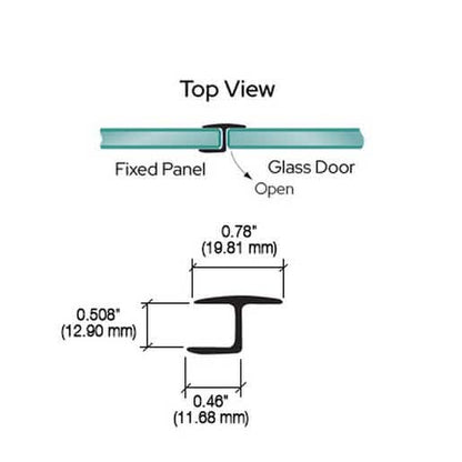 CRL 'Y' Jamb Seal with Soft Leg for 1/2" Glass - Enhance shower door sealing efficiency.