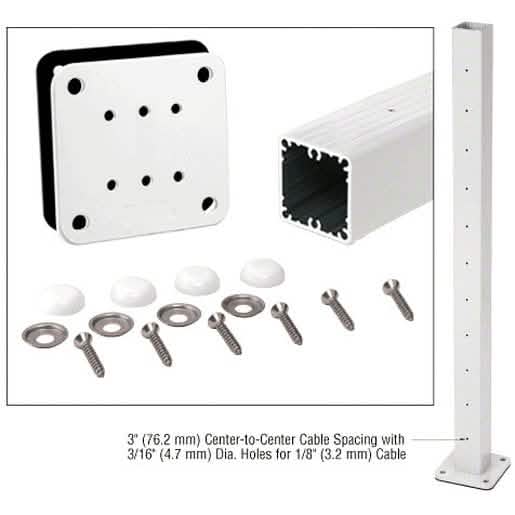 CRL Sky White 36" Surface Mount Cable Center Post Kit for Series Rails - Product Image 1