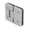 PLY180CH polished chrome solid-brass 180 glass-to-glass frameless shower door hinge, self-centering