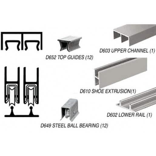 CRL Brushed Nickel Track Assembly with Steel Ball-Bearing Wheels for Smooth Operation
