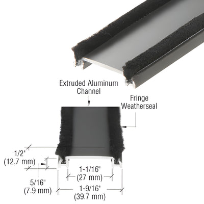 CRL 84" Clear Anodized Wide Commercial Door Astragal with Weatherstrip