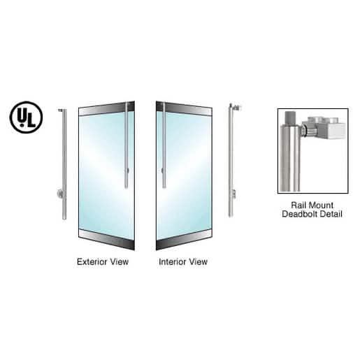 CRL-Blumcraft Brushed Stainless Left Hand Deadbolt Handle - Double Acting Rail Mount