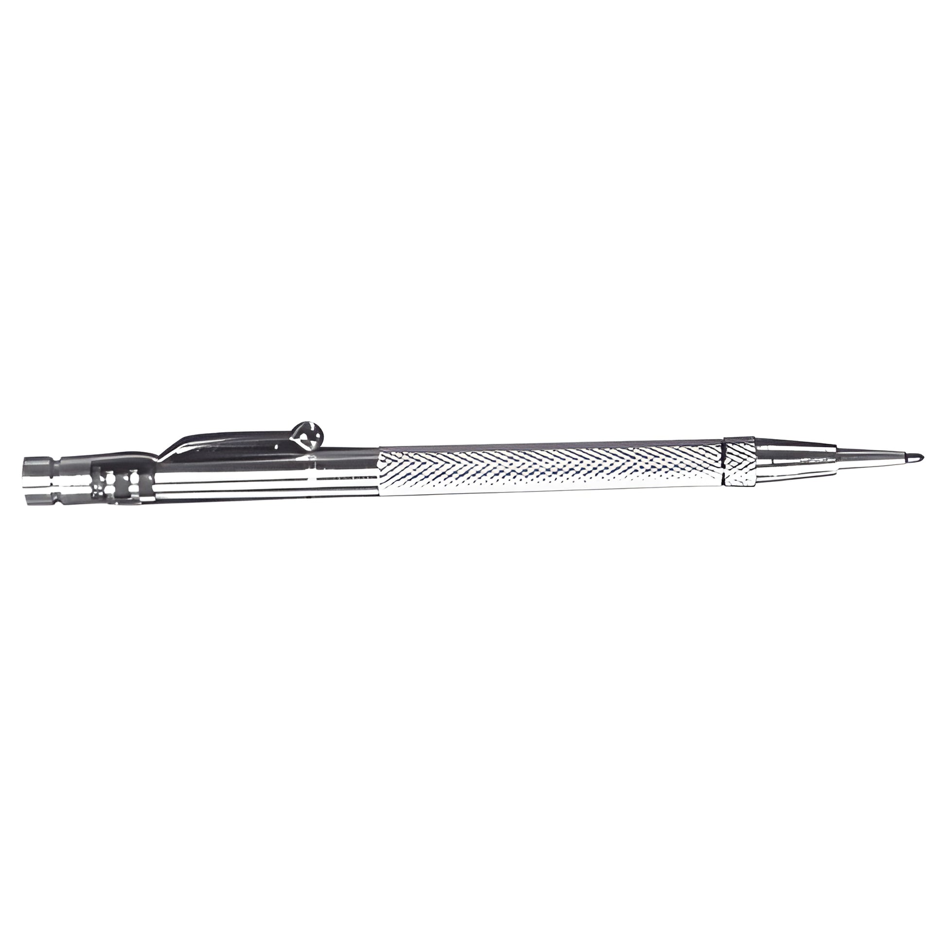 6 in chrome tungsten carbide scribe with knurled grip, pocket clip and reversible tip, SKU G88
