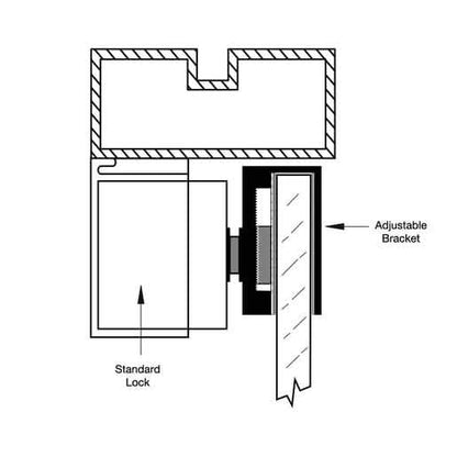 Close-up of CRL SDC® Herculite® Door Bracket for Electromagnetic Locks - durable and secur