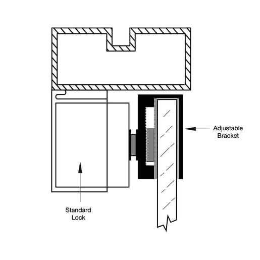 Close-up of CRL SDC® Herculite® Door Bracket for Electromagnetic Locks - durable and secur