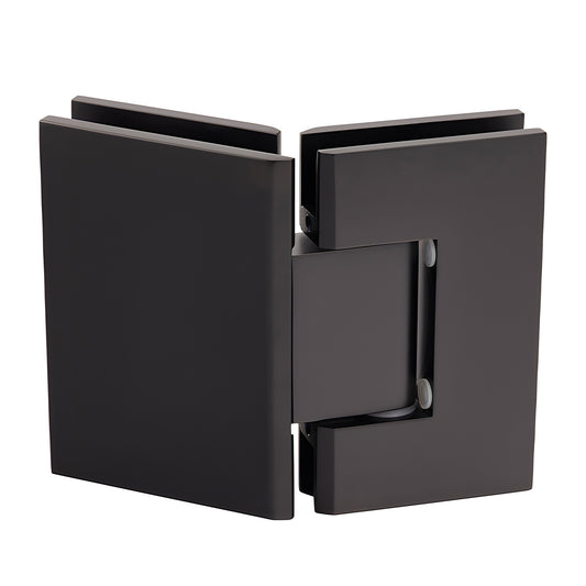 Oil rubbed bronze Geneva glass-to-glass shower hinge, 135 brass self-centering pivot for 8-12mm glass