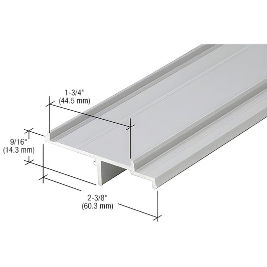 Clear anodized extruded aluminum profile (SKU 1G14711), T-shaped architectural trim showing 1-3/4" and 2-3/8" dims