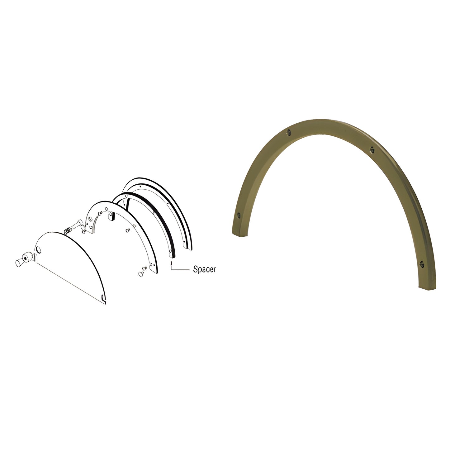 Aluminum Duranodic bronze half round spacer for ticket windows, fits 1/2" (12mm) glazing - SKU 723DU12.