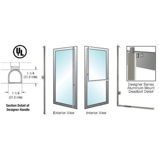 CRL-Blumcraft® Brushed Stainless Left Hand Revers D-Shape Handle with Keyed Access