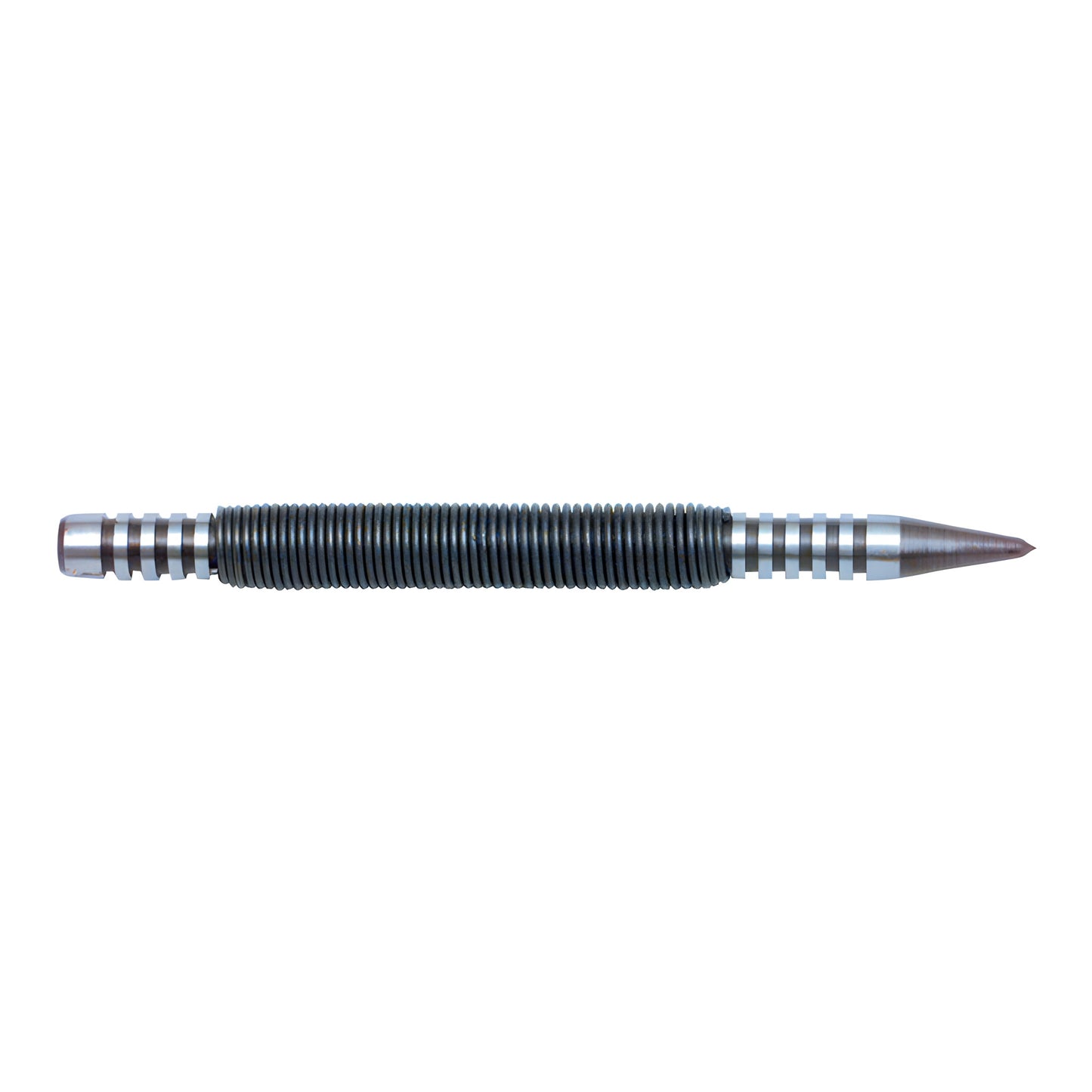 Noxon N0X1 hardened steel no-hammer center punch with ribbed grip and pointed tip.