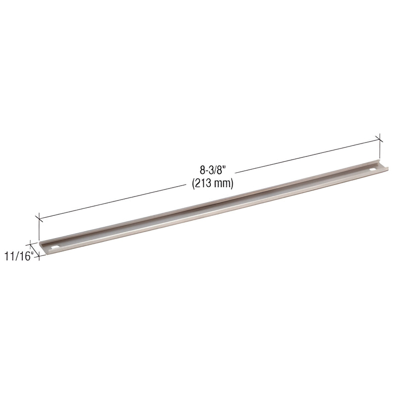 WH23100 8-3/8 mill-finish steel pivot shoe track for sliding and pocket door assemblies