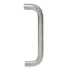 Brushed stainless steel 1" diameter single-sided pull handle, 10" c-c, includes thru-bolts (SKU M1651032D)