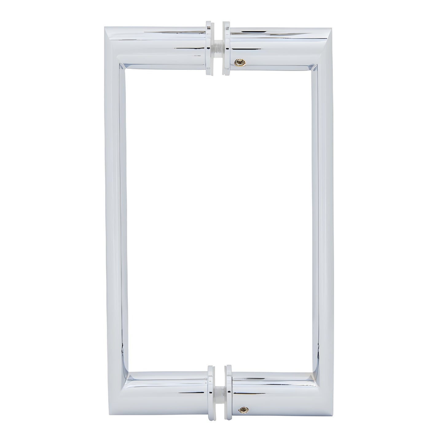 Polished chrome 8in back-to-back shower door handle, tubular oval/round rectangular pull (SKU 0R8X8CH)