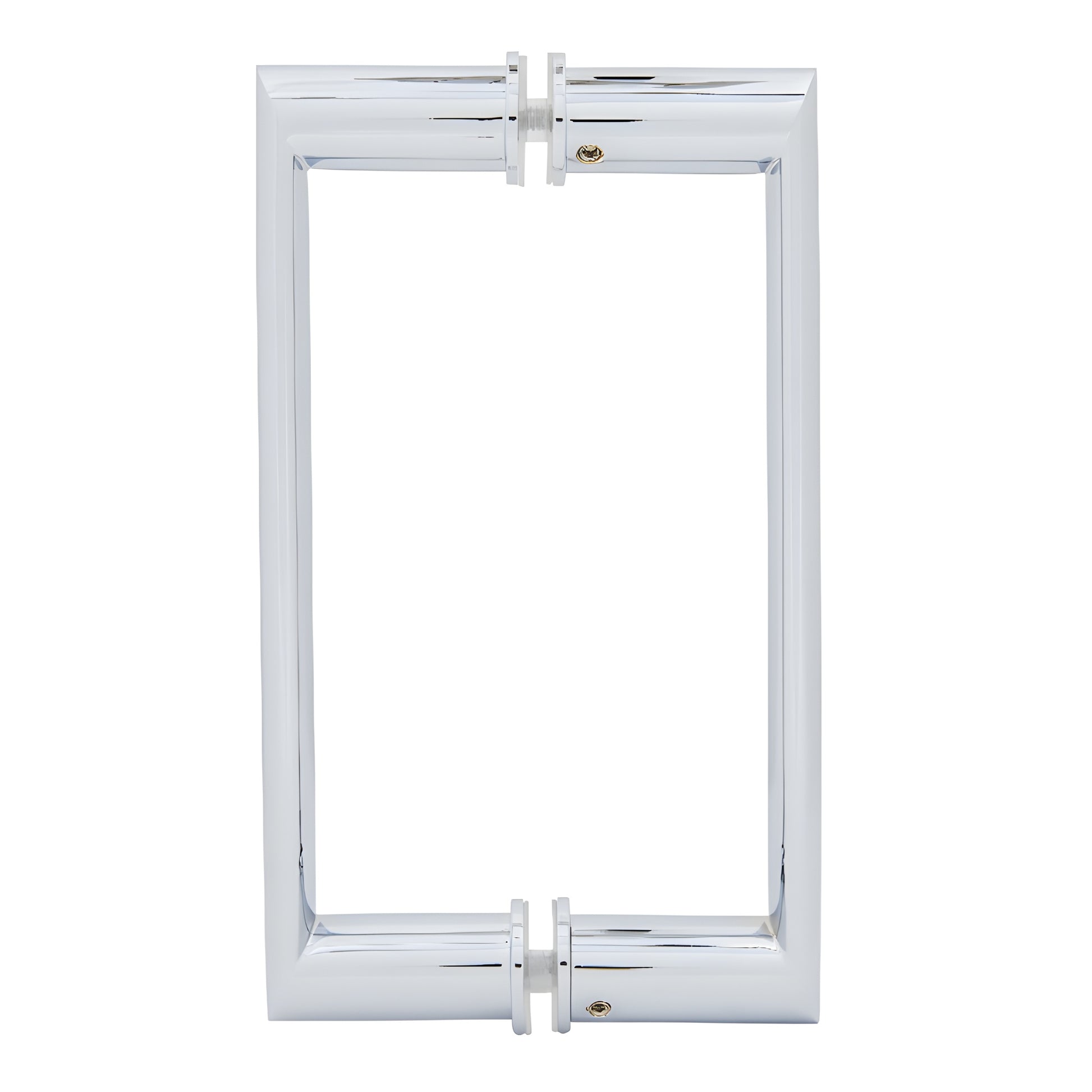 Polished chrome 8in back-to-back shower door handle, tubular oval/round rectangular pull (SKU 0R8X8CH)