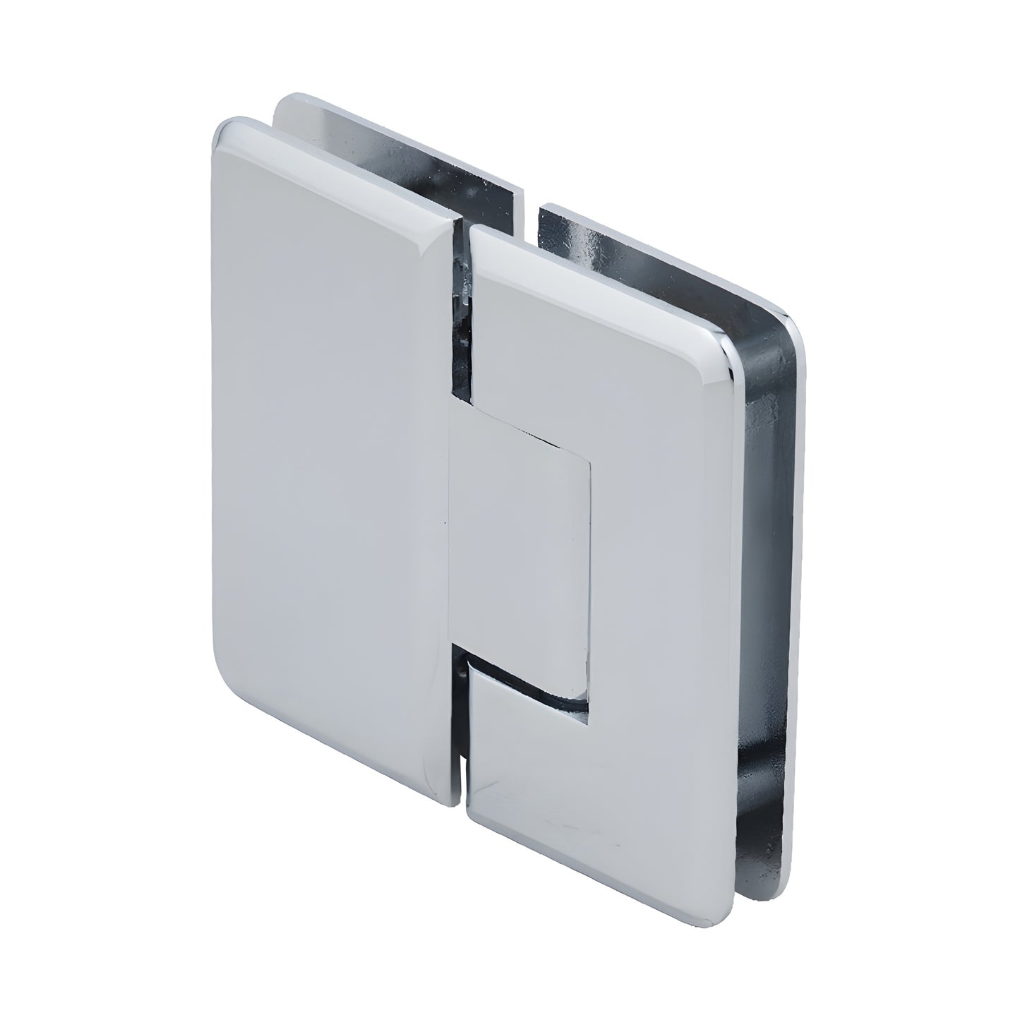 Polished chrome Cologne glass-to-glass shower hinge C0L180CH - beveled brass, fits 3/8-1/2" tempered glass
