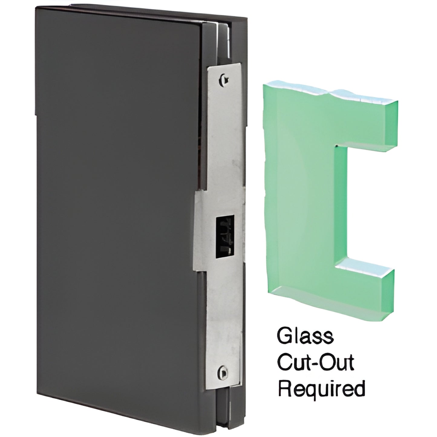 DLK610MBL matte black 6x10 center lock glass keeper for 1/2" (12mm) tempered glass door