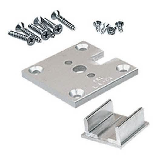 CRL Satin Anodized End Partition Post Base Plate Kit, 2"x2", fits posts up to 24"