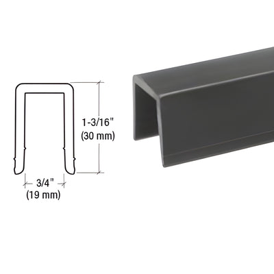 CRL Black Rigid 3/4 in Vinyl U-Channel Cap Rail, 10 ft