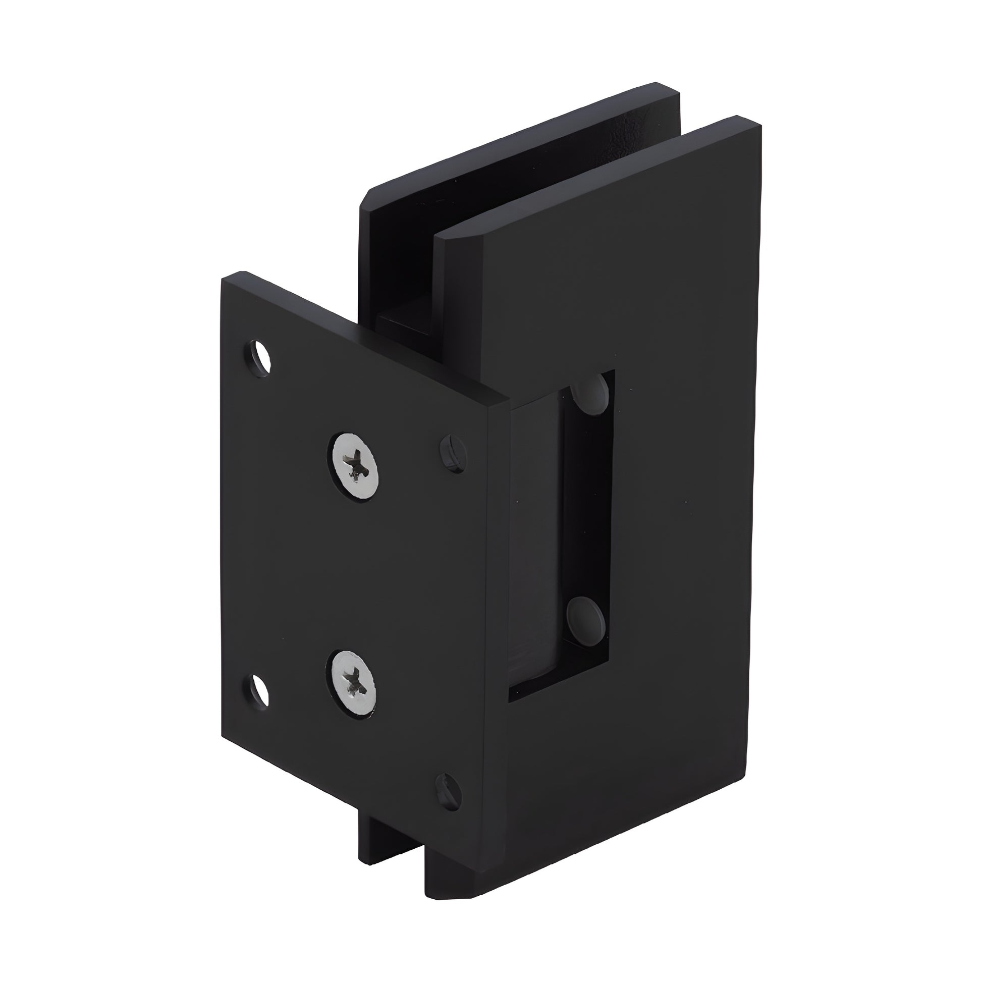 GEN0740RB oil-rubbed bronze Geneva wall-mount shower hinge for 8-12mm tempered glass, short back plate, solid brass.