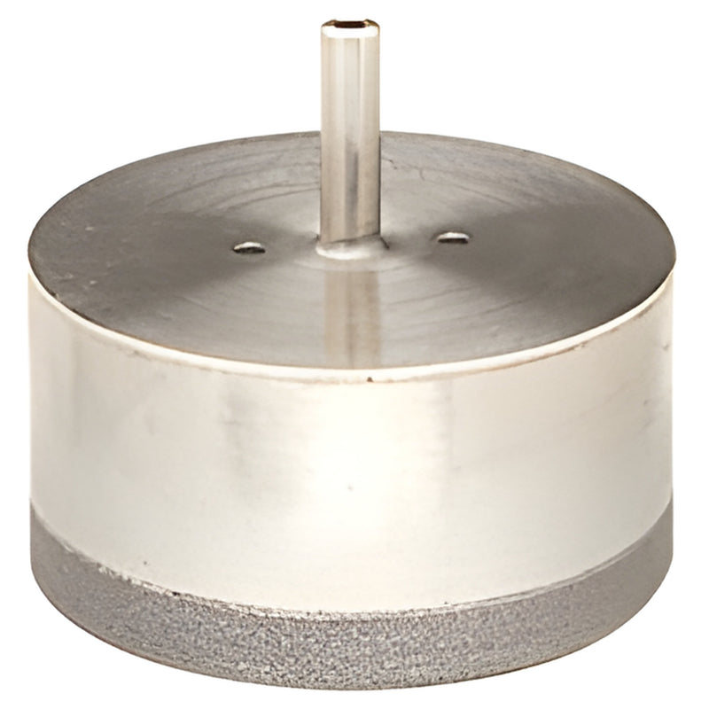 DCD4 electro-formed diamond drill bit, 4" diameter, thin-walled with 3/8" x 1-3/8" shank for flat plate glass
