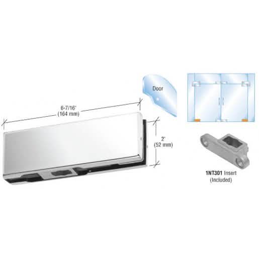 CRL Polished Stainless Bottom Door Patch with 1NT301 Insert for sleek door installations
