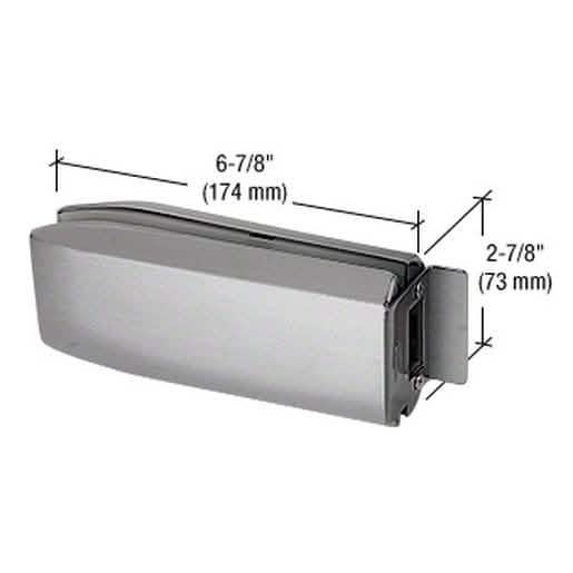 CRL Brushed Stainless PTH Series Glass Mounted Long Patch Lock Keeper - Secure & Stylish