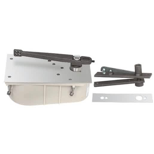 Rixson® Chrome 28 Series Floor Closer: Left Hand 90º Hold Open, Complete Package